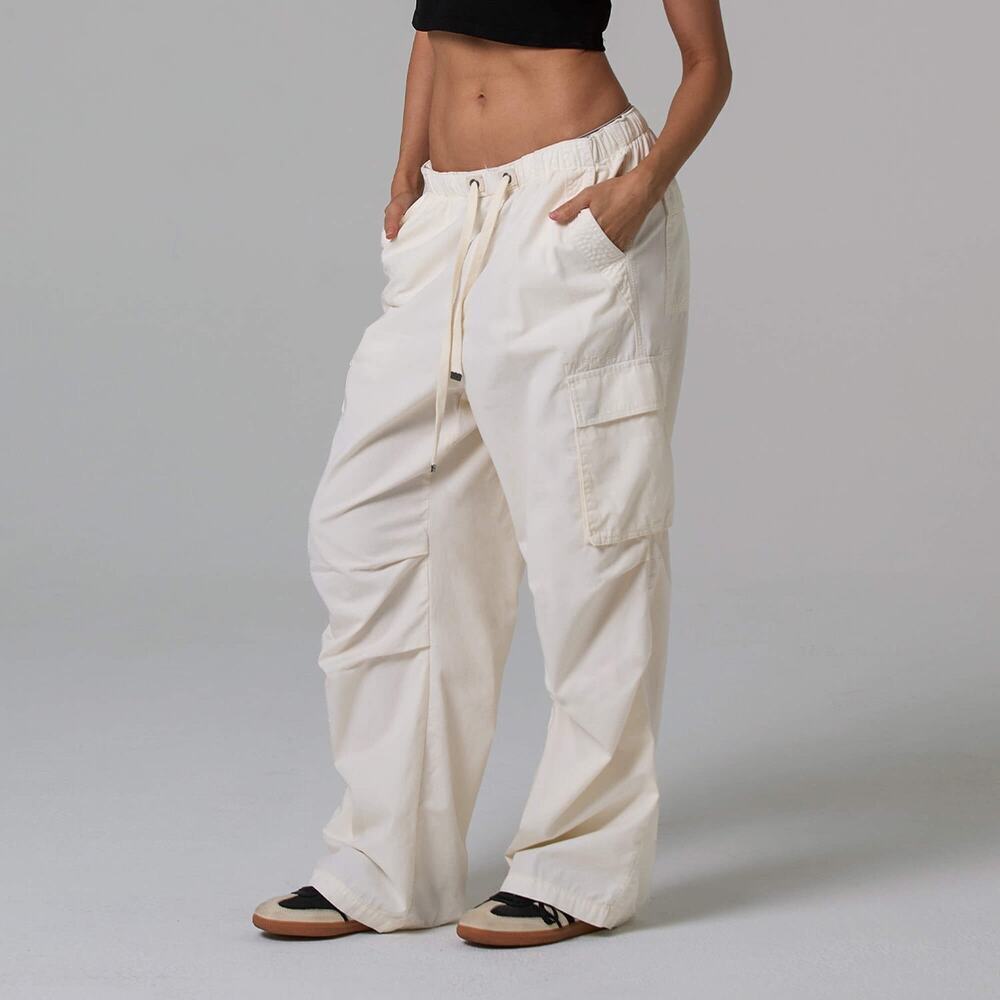 Talentless Cargo Pant Drawstring Wide Leg in Cream Casual Streetwear Women Small - Picture 2 of 16